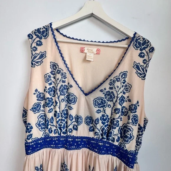 Flying Tomato Rose Print Sleeveless Maxi Dress Size 2X - Picture 2 of 7